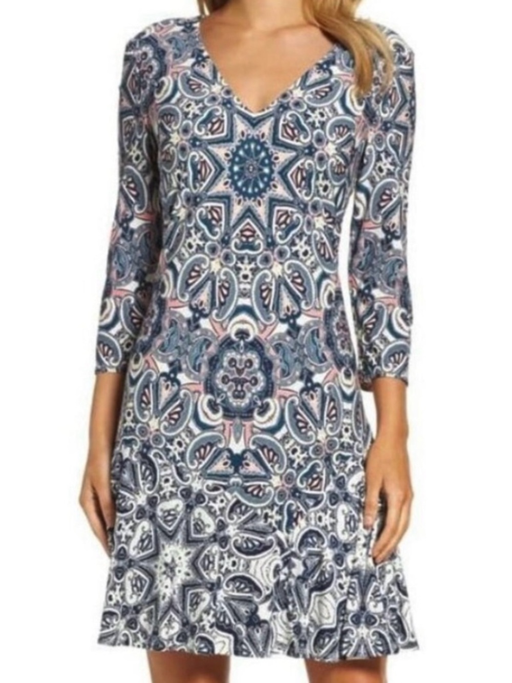 EUC Eliza J Paisley A Line Dress Size 14